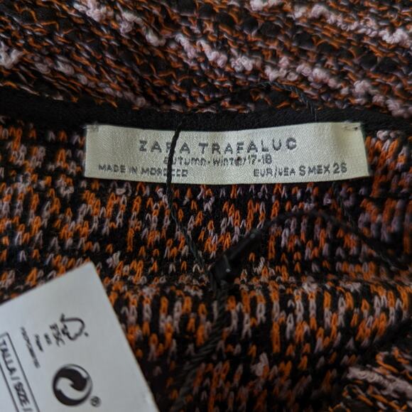 Zara Trafaluc Striped Tweed Short Sleeve Dress New Small - Picture 5 of 6